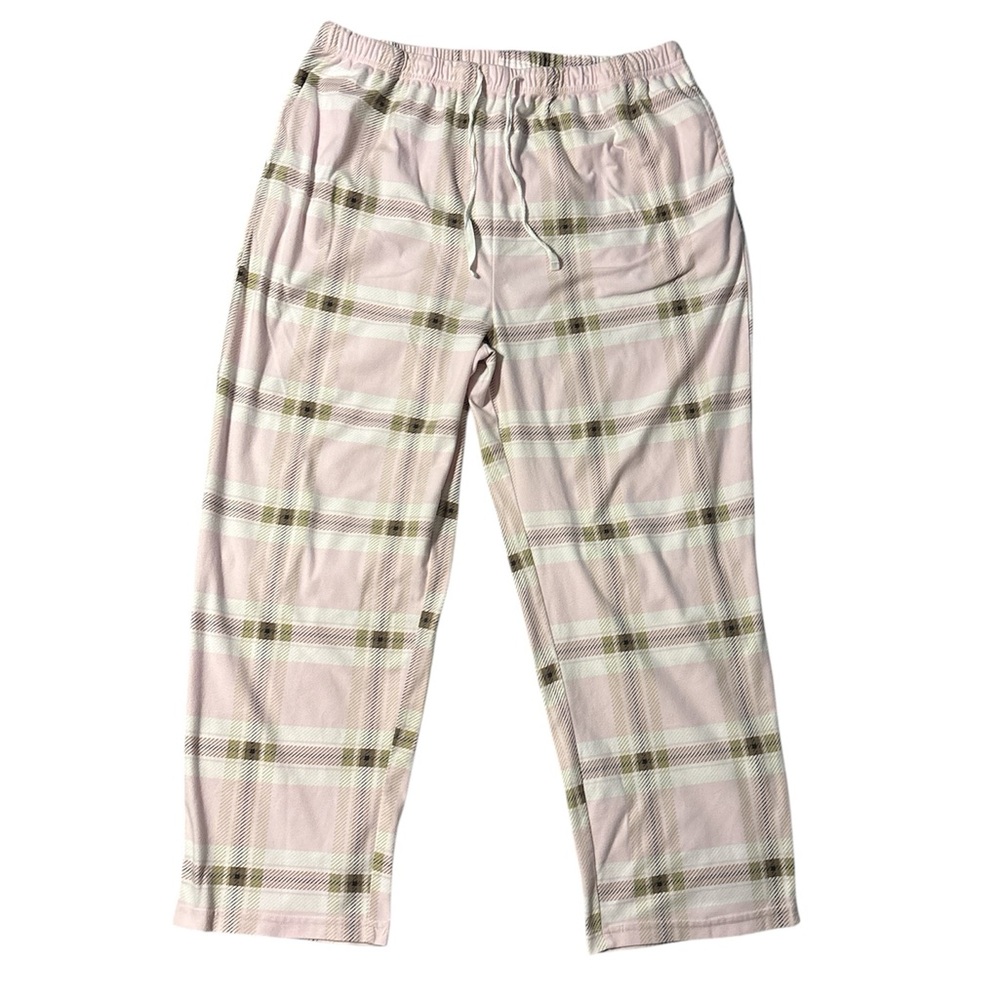 Women's Plaid Pajama Pants in Pink and Green